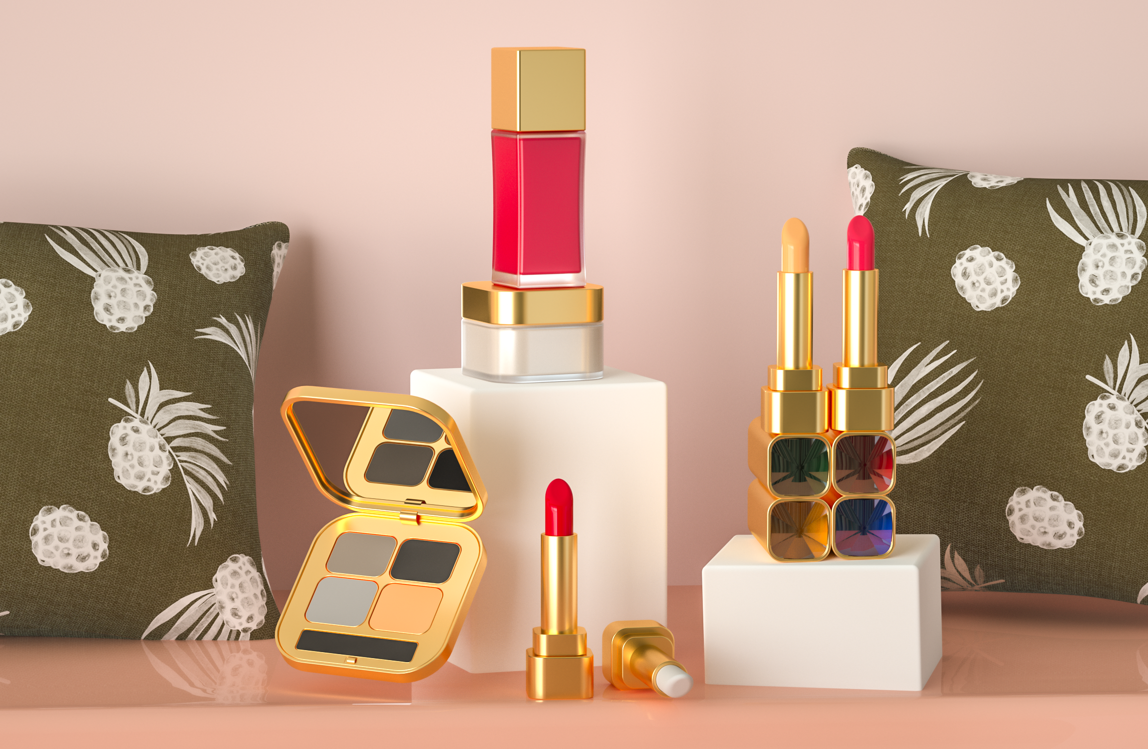 C4D與OC渲染器下的化妝品場(chǎng)景建模 探索janng_一個(gè)醬的原創(chuàng)三維藝術(shù)